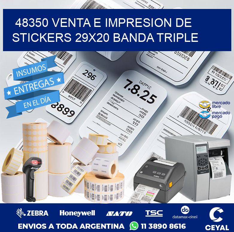 48350 VENTA E IMPRESION DE STICKERS 29X20 BANDA TRIPLE