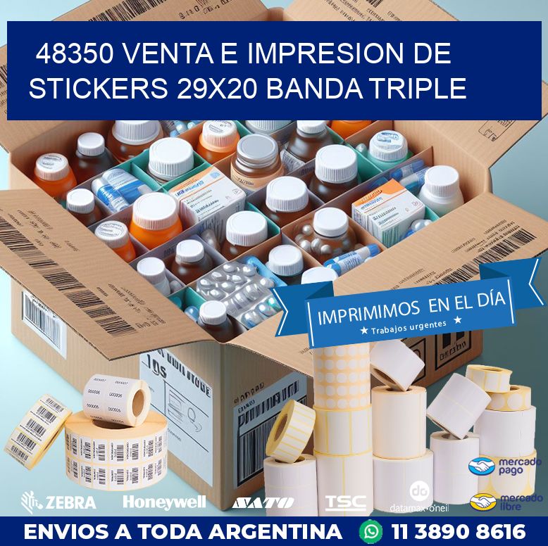 48350 VENTA E IMPRESION DE STICKERS 29X20 BANDA TRIPLE