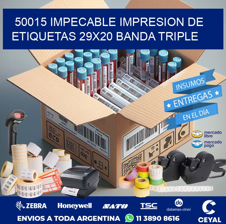 50015 IMPECABLE IMPRESION DE ETIQUETAS 29X20 BANDA TRIPLE