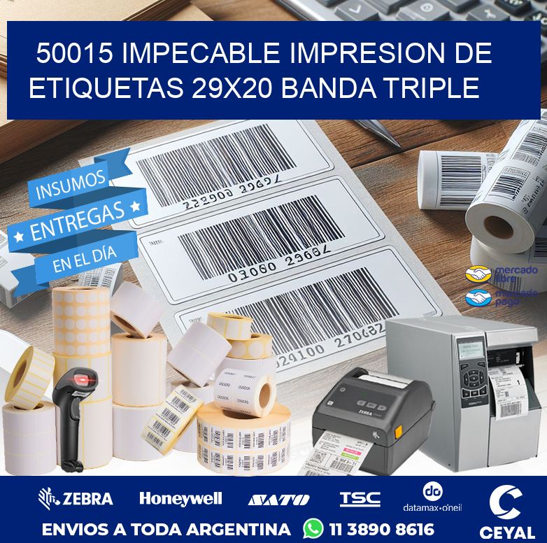 50015 IMPECABLE IMPRESION DE ETIQUETAS 29X20 BANDA TRIPLE