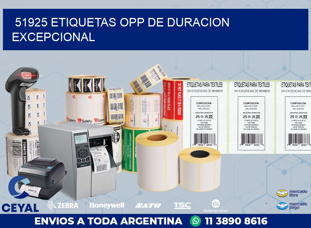 51925 ETIQUETAS OPP DE DURACION EXCEPCIONAL