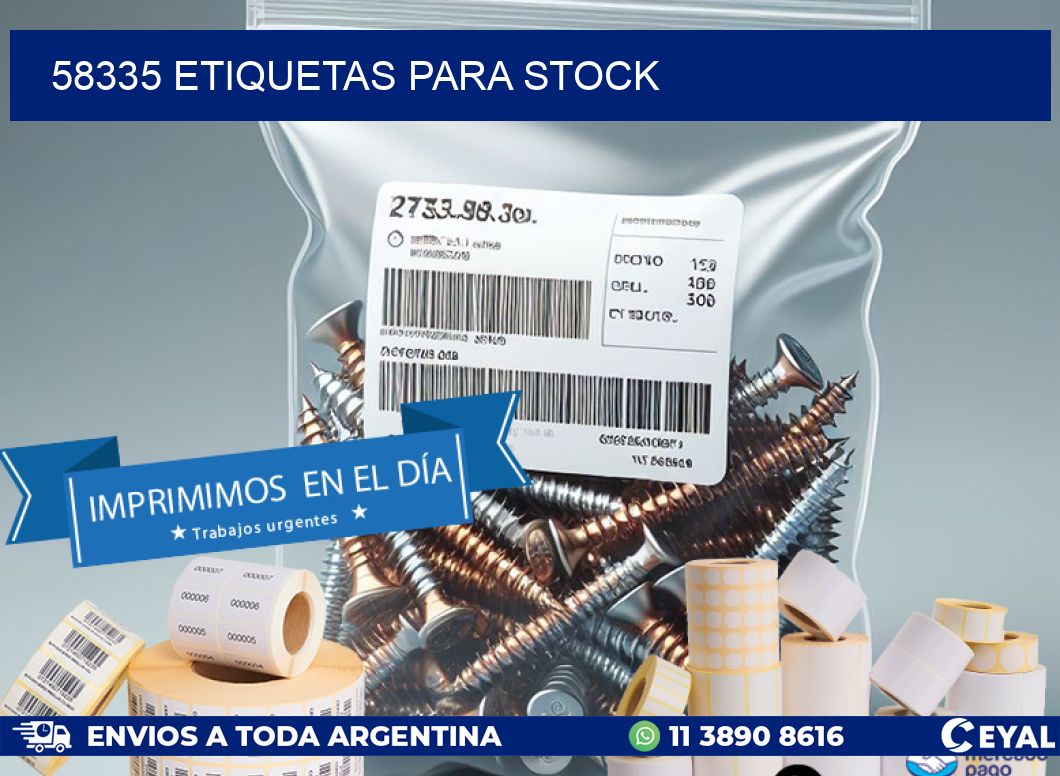 58335 ETIQUETAS PARA STOCK