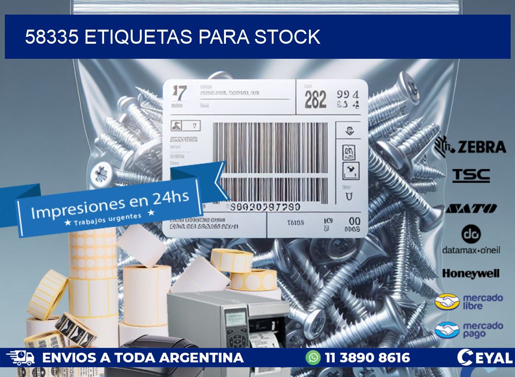 58335 ETIQUETAS PARA STOCK