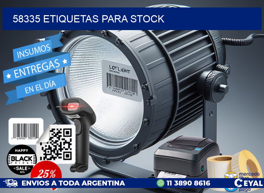 58335 ETIQUETAS PARA STOCK