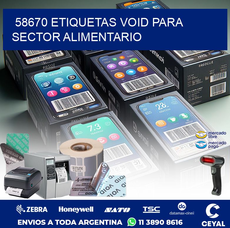 58670 ETIQUETAS VOID PARA SECTOR ALIMENTARIO