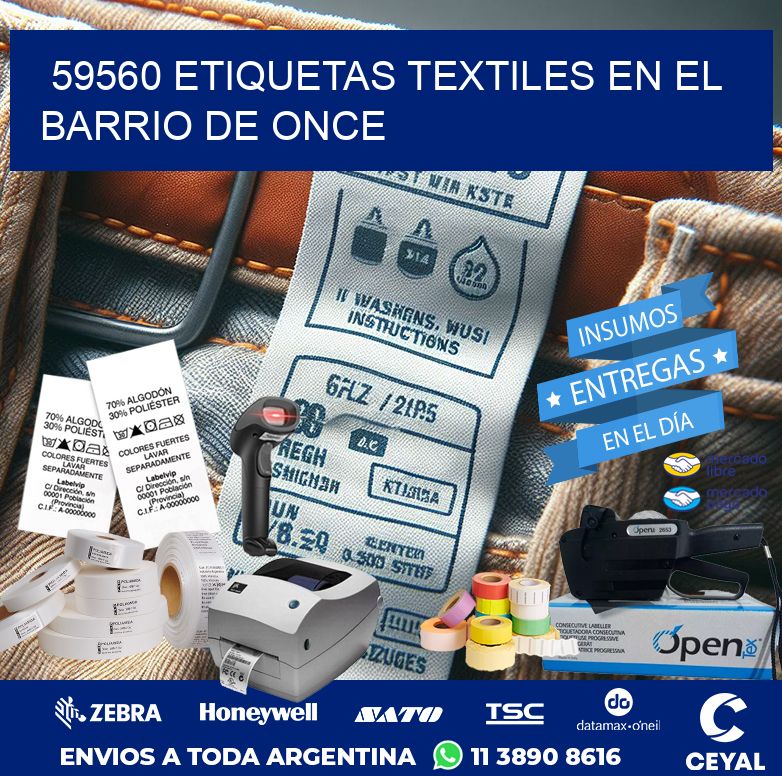 59560 ETIQUETAS TEXTILES EN EL BARRIO DE ONCE