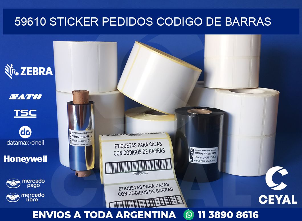 59610 STICKER PEDIDOS CODIGO DE BARRAS
