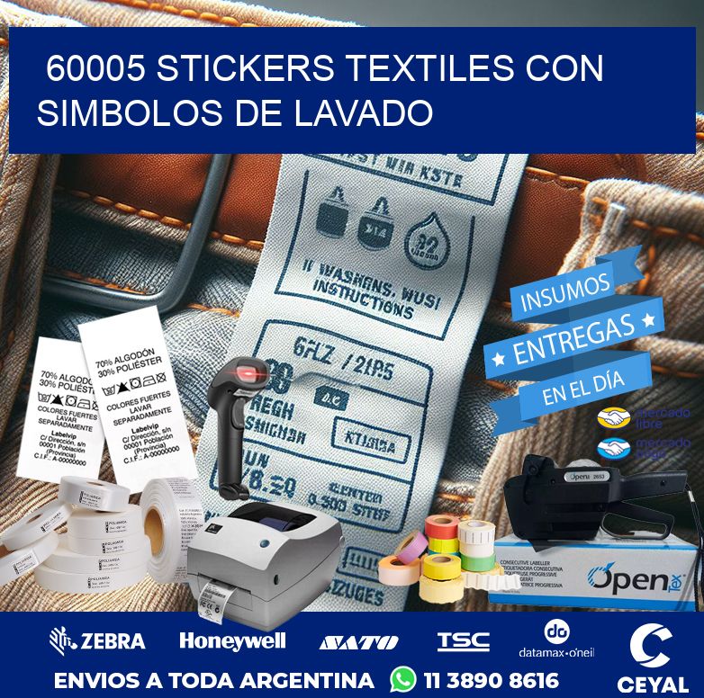 60005 STICKERS TEXTILES CON SIMBOLOS DE LAVADO