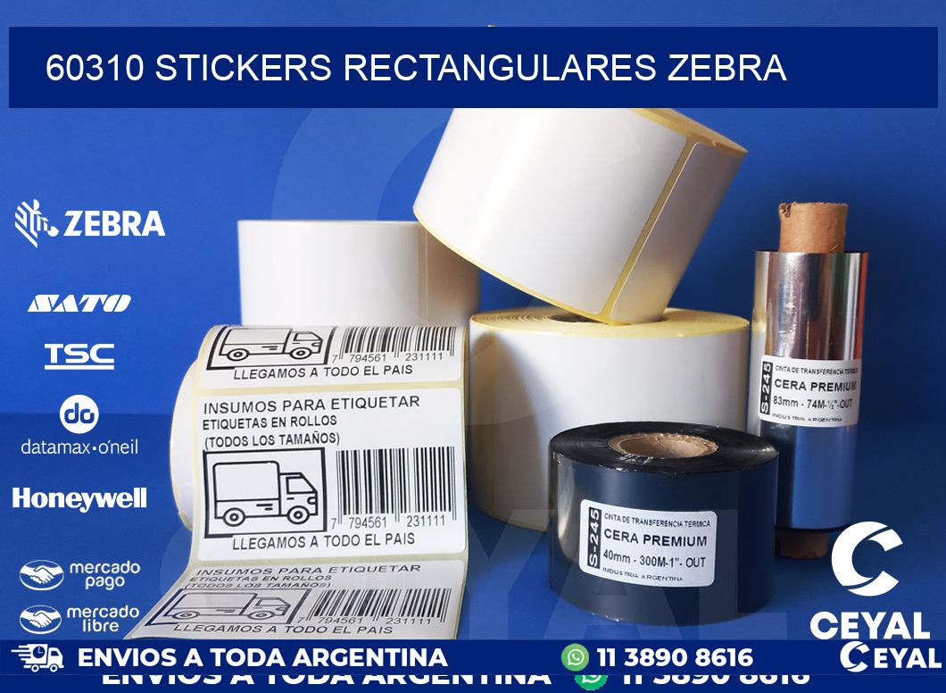 60310 Stickers rectangulares zebra