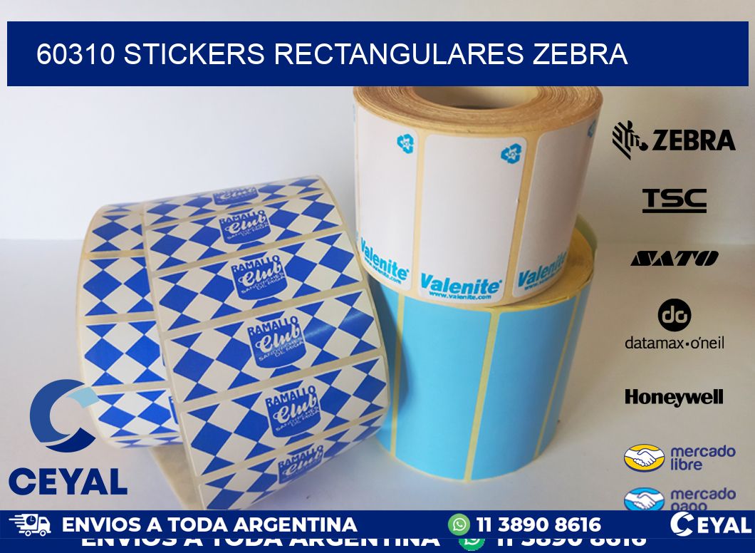 60310 Stickers rectangulares zebra