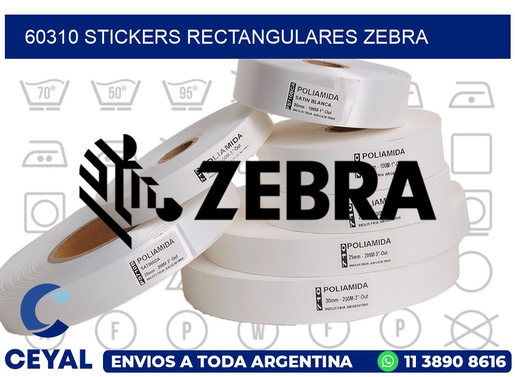 60310 Stickers rectangulares zebra