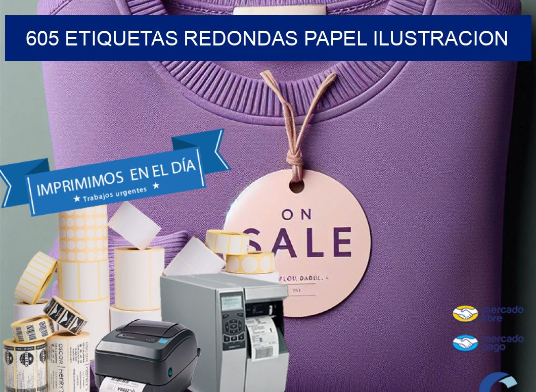 605 ETIQUETAS REDONDAS PAPEL ILUSTRACION