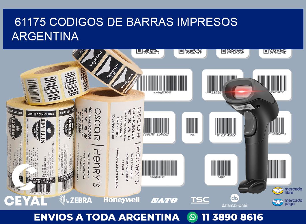 61175 codigos de barras impresos Argentina