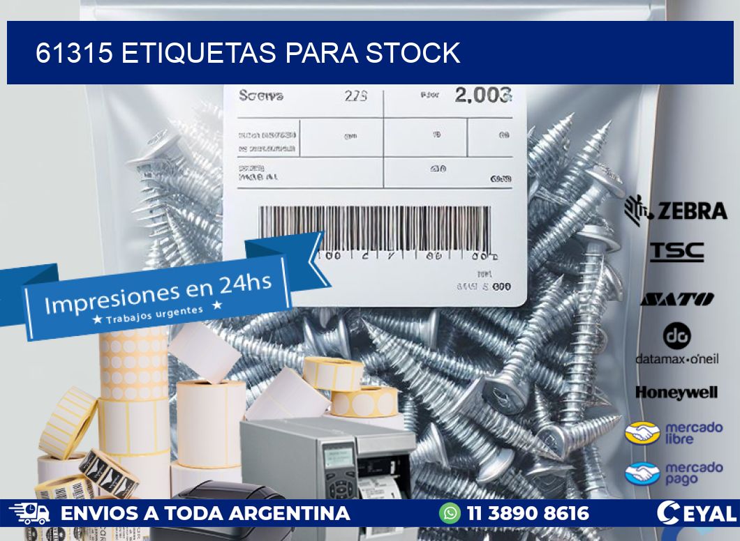 61315 ETIQUETAS PARA STOCK