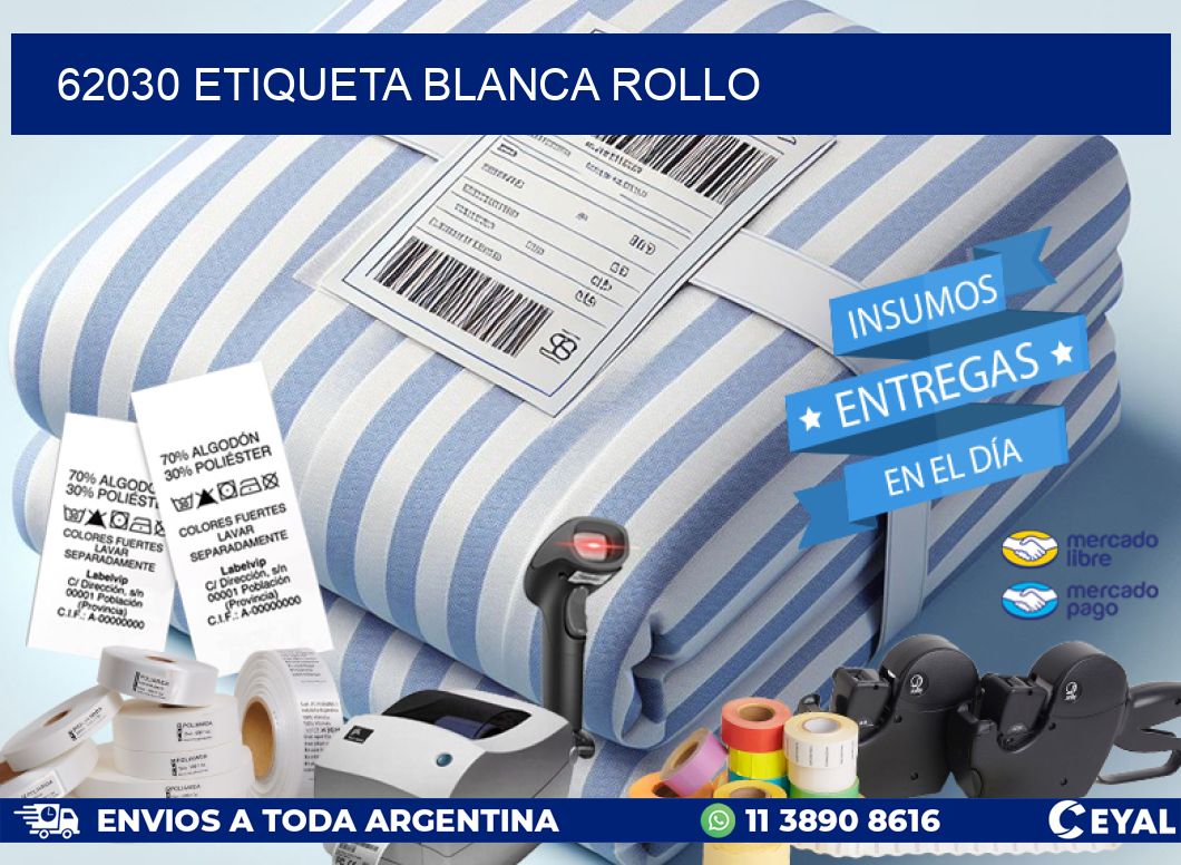 62030 etiqueta blanca rollo