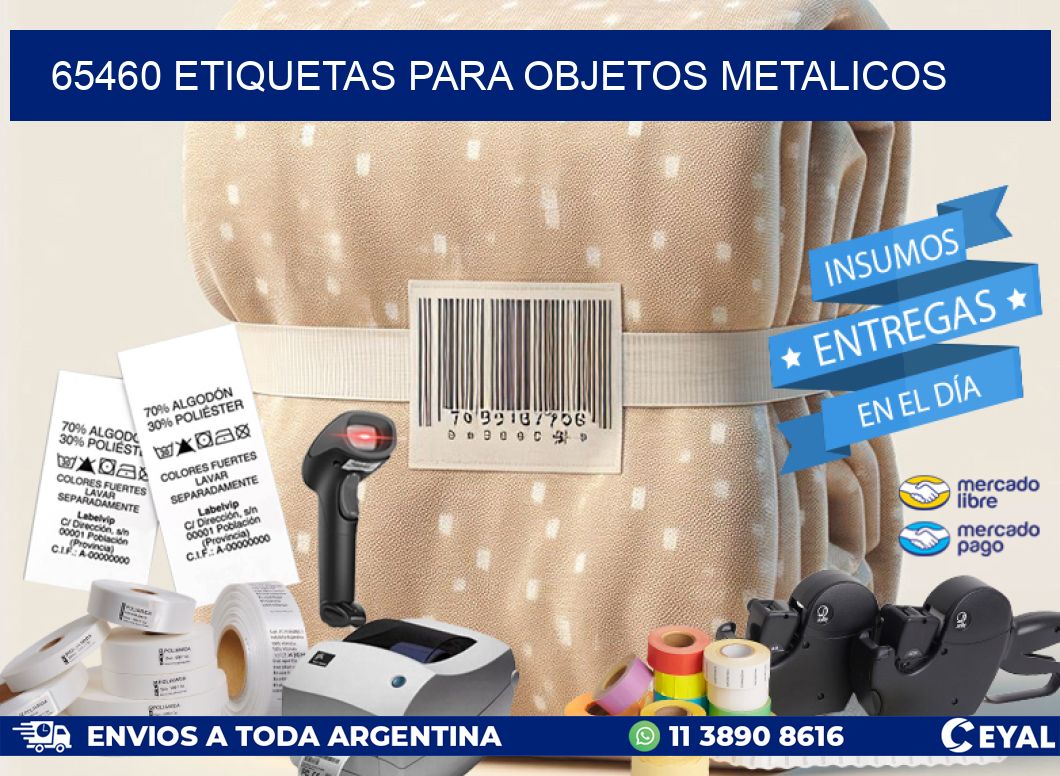 65460 etiquetas para objetos metalicos