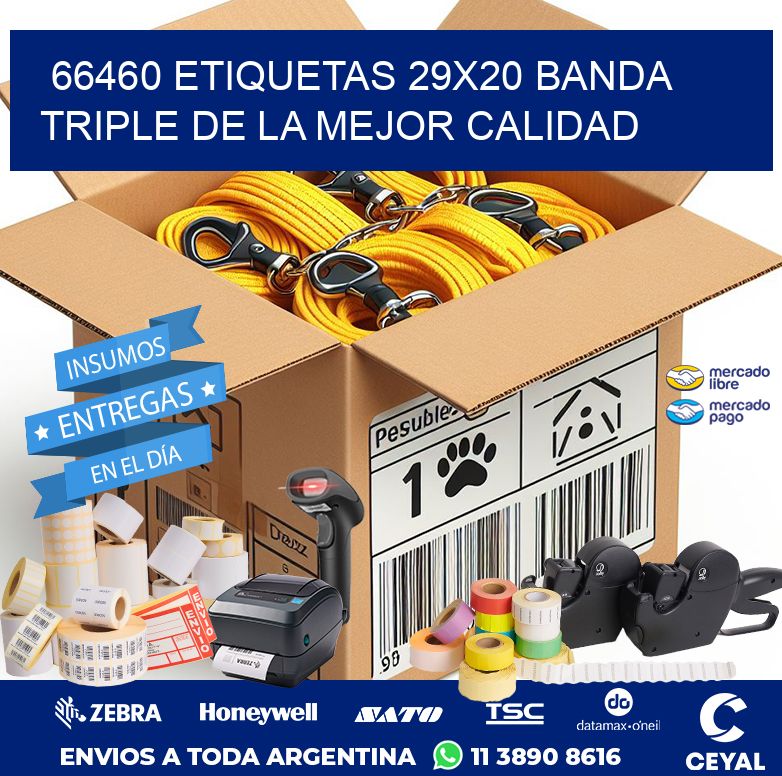 66460 ETIQUETAS 29X20 BANDA TRIPLE DE LA MEJOR CALIDAD