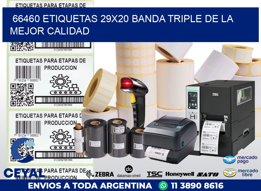 66460 ETIQUETAS 29X20 BANDA TRIPLE DE LA MEJOR CALIDAD