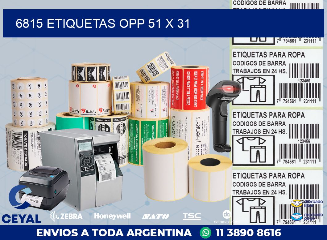 6815 ETIQUETAS OPP 51 X 31