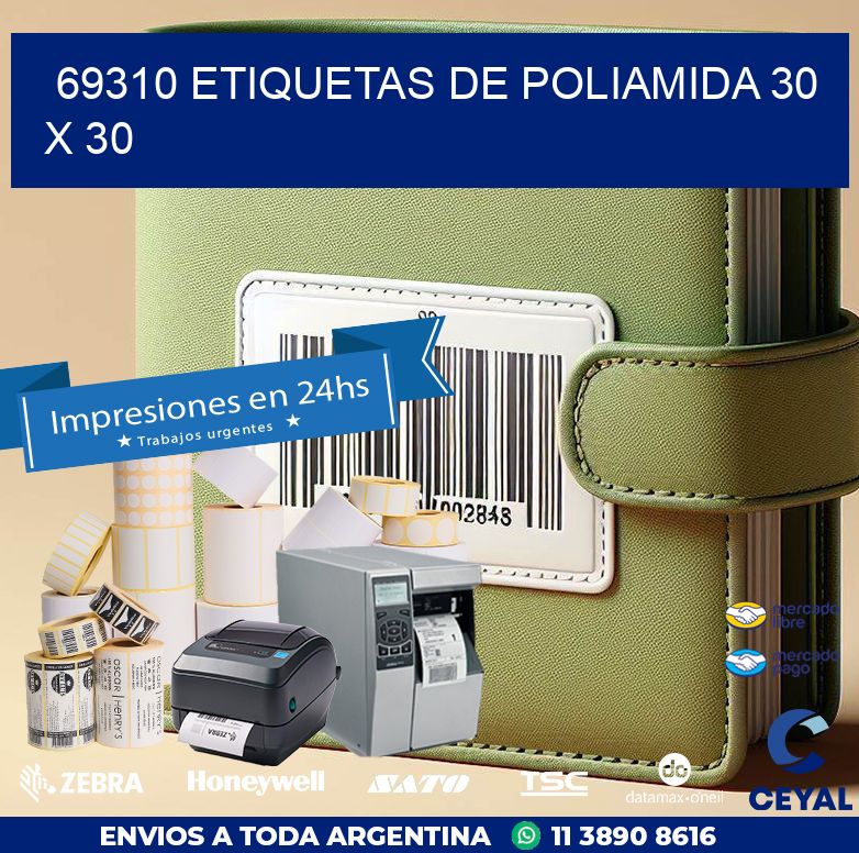 69310 ETIQUETAS DE POLIAMIDA 30 X 30