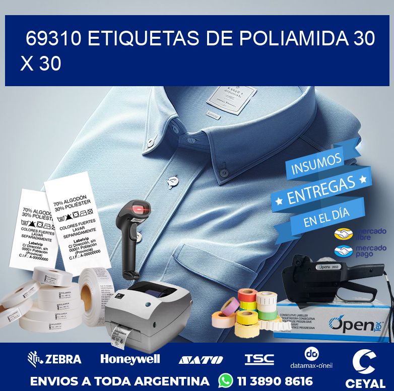 69310 ETIQUETAS DE POLIAMIDA 30 X 30