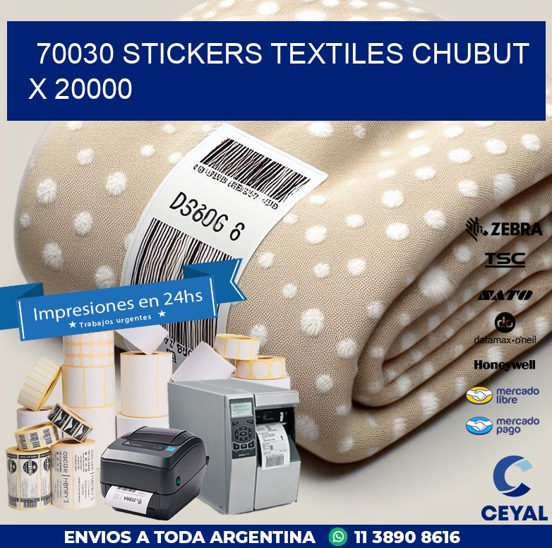 70030 STICKERS TEXTILES CHUBUT X 20000