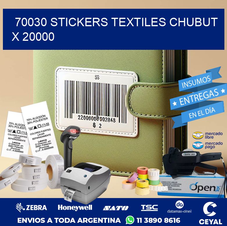 70030 STICKERS TEXTILES CHUBUT X 20000