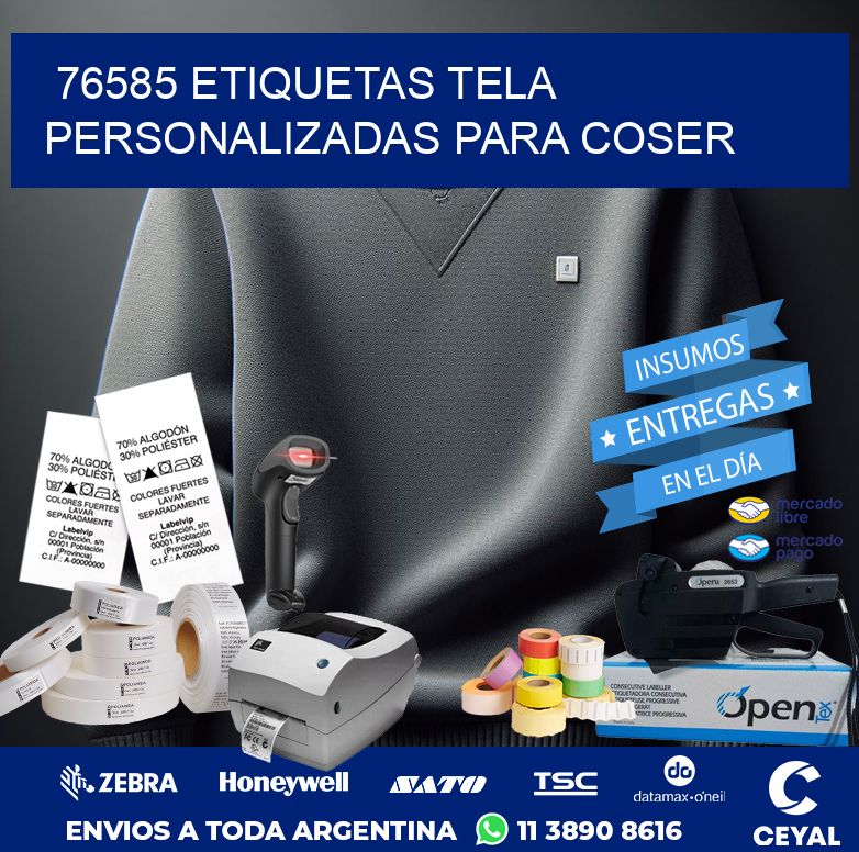 76585 ETIQUETAS TELA PERSONALIZADAS PARA COSER