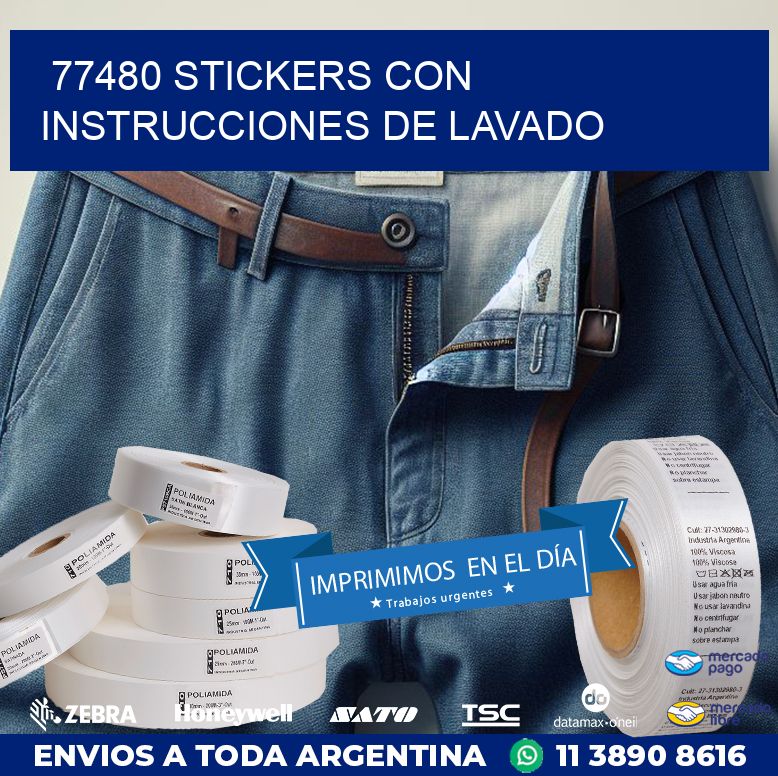 77480 STICKERS CON INSTRUCCIONES DE LAVADO