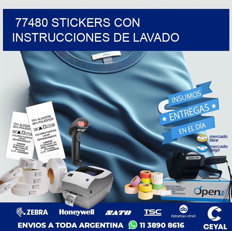 77480 STICKERS CON INSTRUCCIONES DE LAVADO