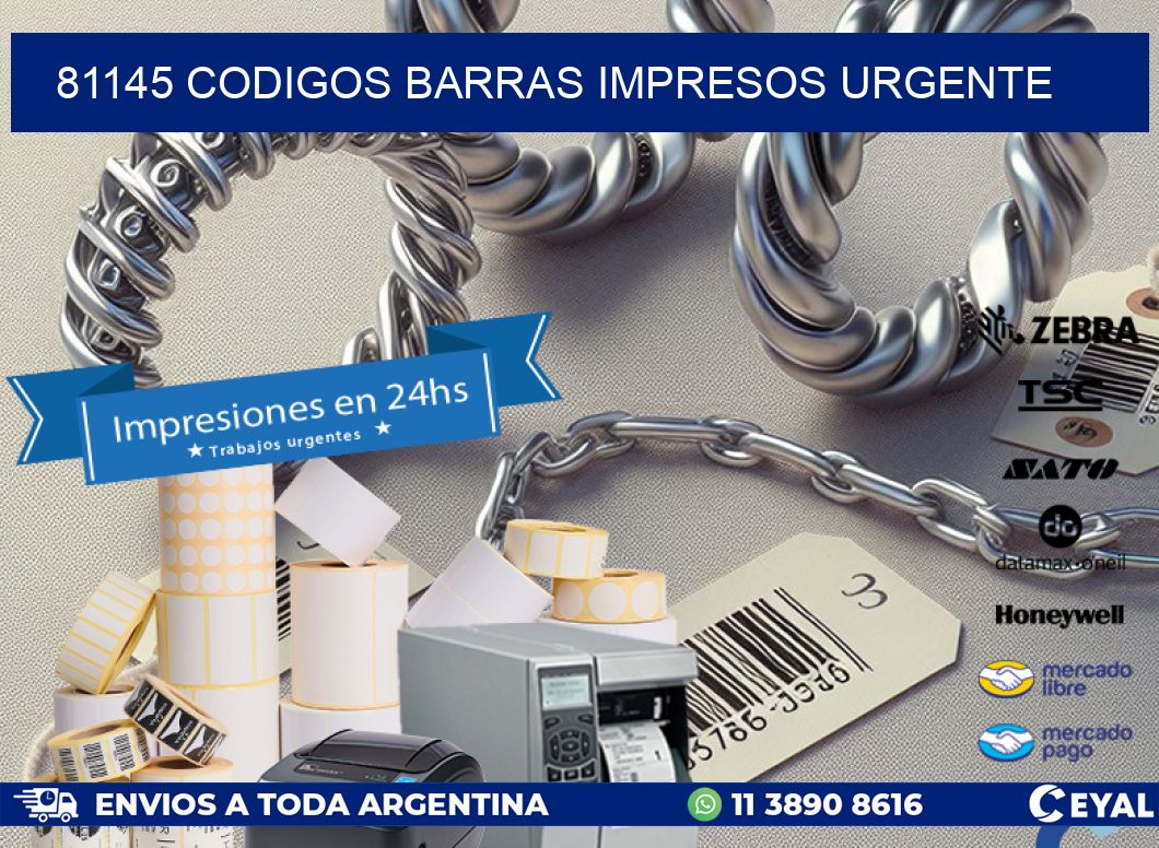 81145 codigos barras impresos urgente