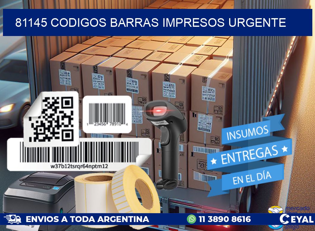 81145 codigos barras impresos urgente