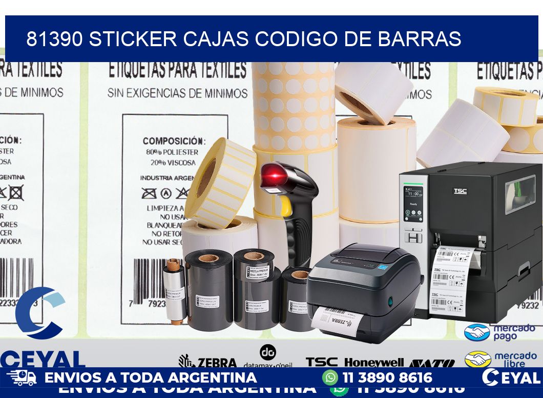 81390 STICKER CAJAS CODIGO DE BARRAS