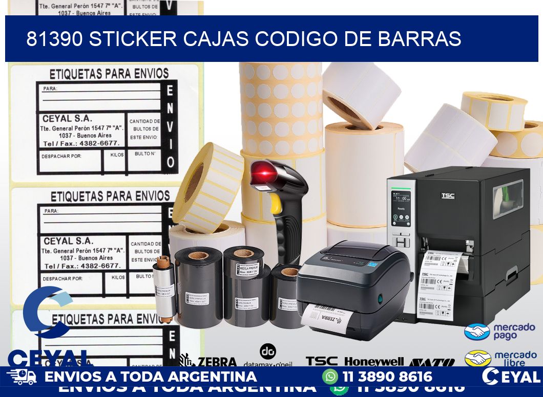 81390 STICKER CAJAS CODIGO DE BARRAS