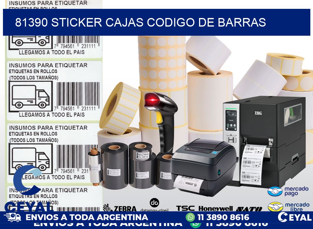 81390 STICKER CAJAS CODIGO DE BARRAS