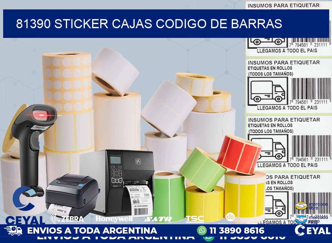 81390 STICKER CAJAS CODIGO DE BARRAS