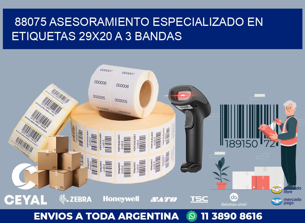 88075 ASESORAMIENTO ESPECIALIZADO EN ETIQUETAS 29X20 A 3 BANDAS
