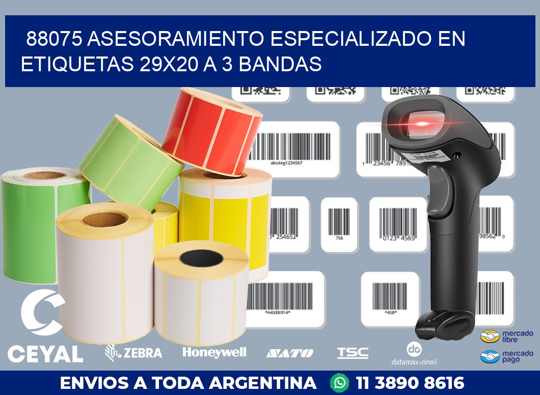 88075 ASESORAMIENTO ESPECIALIZADO EN ETIQUETAS 29X20 A 3 BANDAS