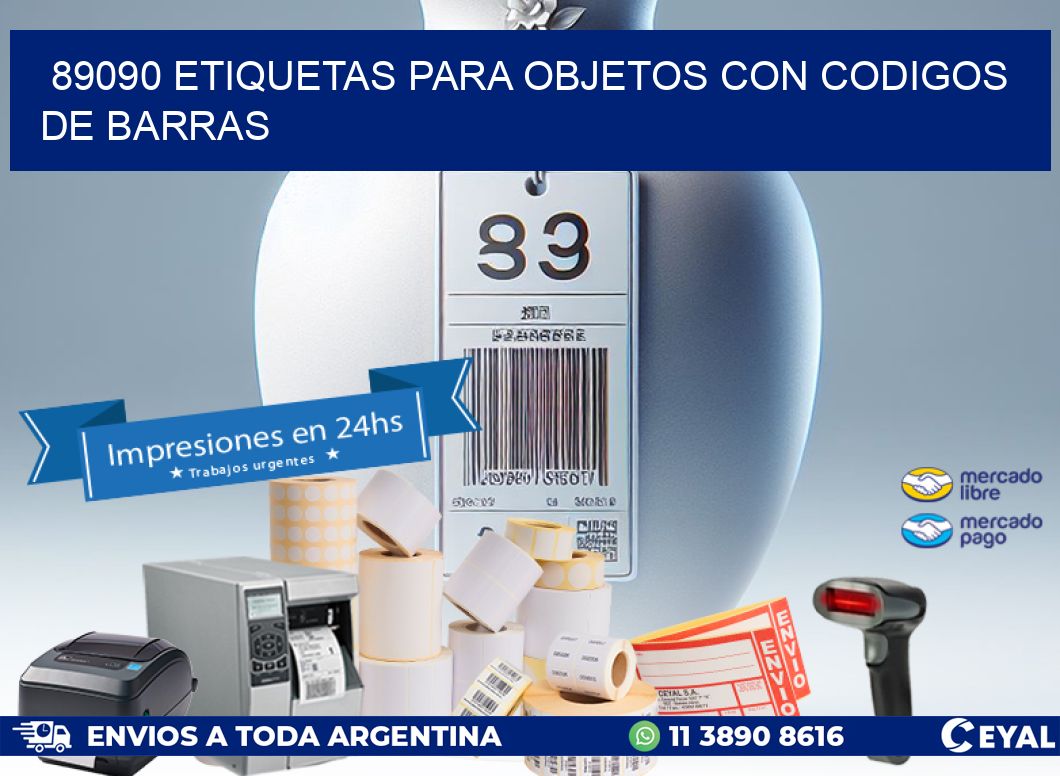 89090 etiquetas para objetos con codigos de barras