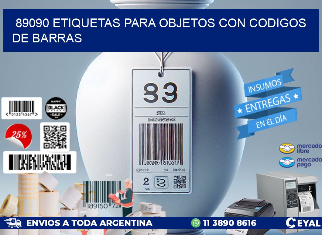 89090 etiquetas para objetos con codigos de barras