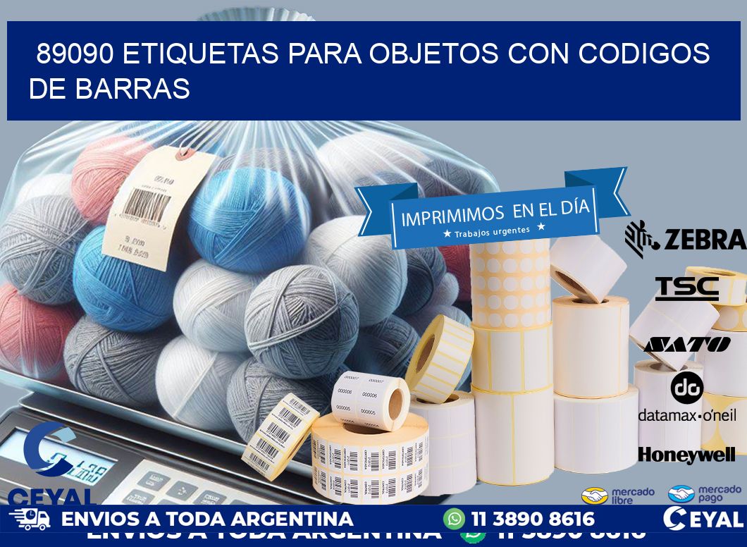 89090 etiquetas para objetos con codigos de barras