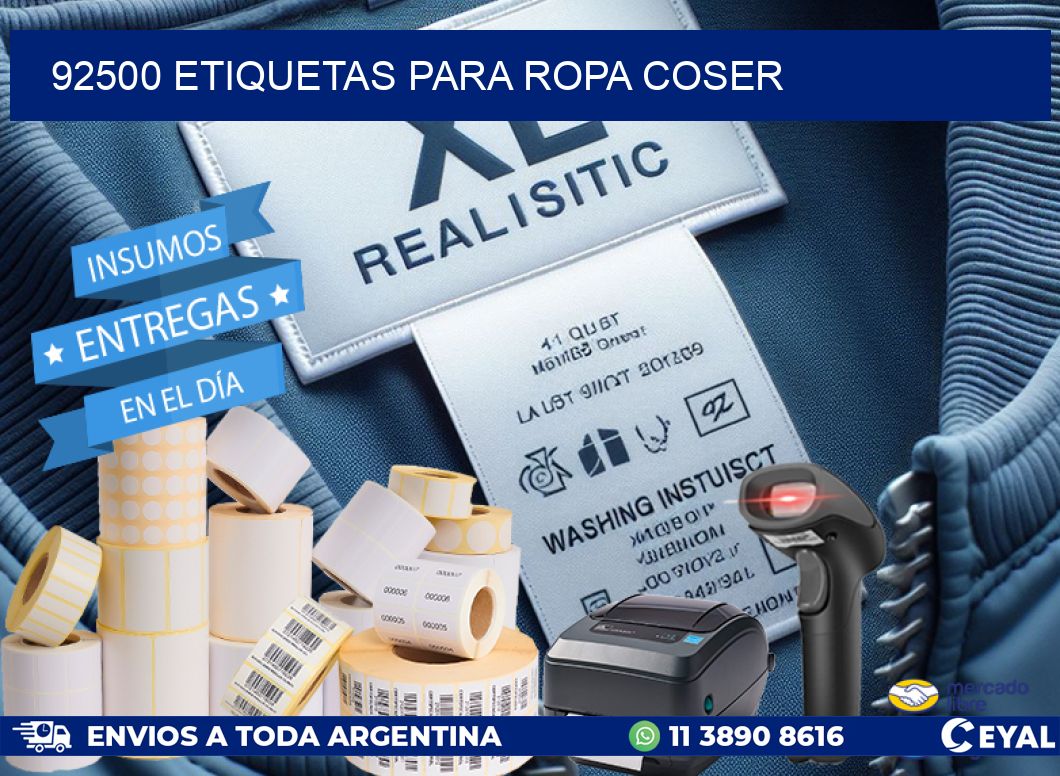 92500 ETIQUETAS PARA ROPA COSER
