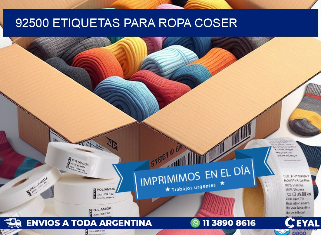 92500 ETIQUETAS PARA ROPA COSER