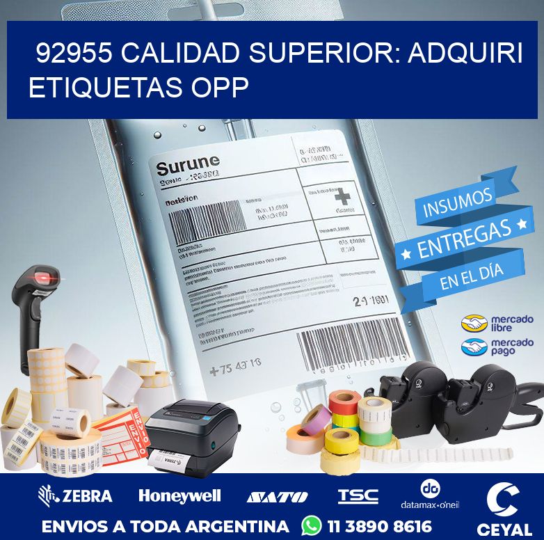 92955 CALIDAD SUPERIOR: ADQUIRI ETIQUETAS OPP