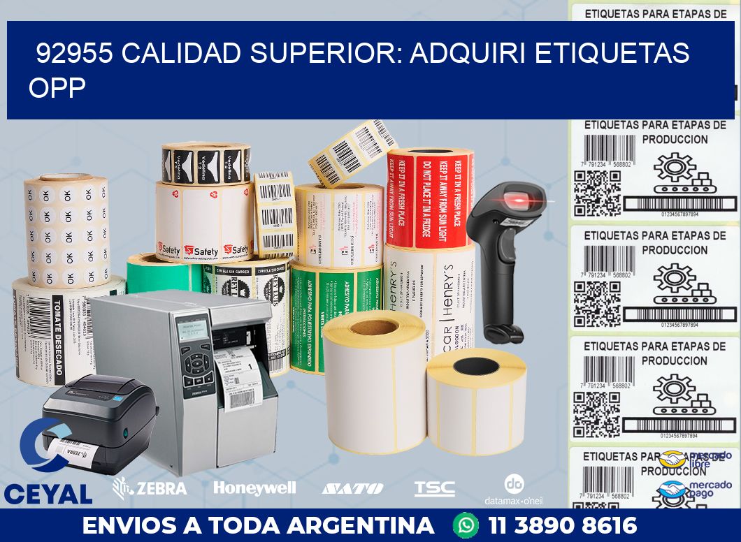 92955 CALIDAD SUPERIOR: ADQUIRI ETIQUETAS OPP