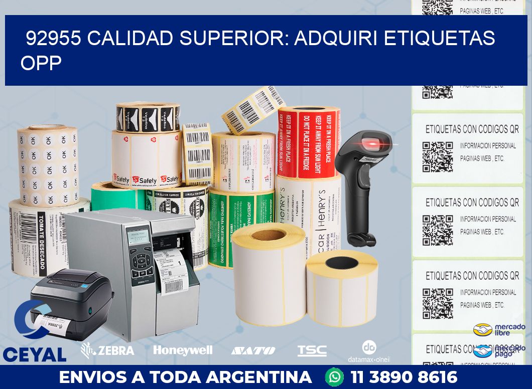 92955 CALIDAD SUPERIOR: ADQUIRI ETIQUETAS OPP