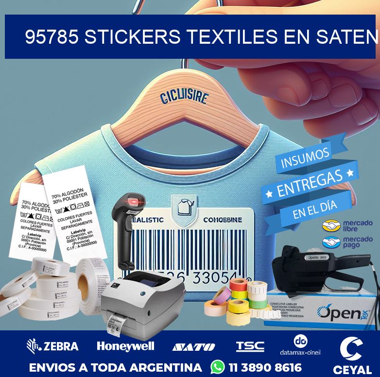 95785 STICKERS TEXTILES EN SATEN