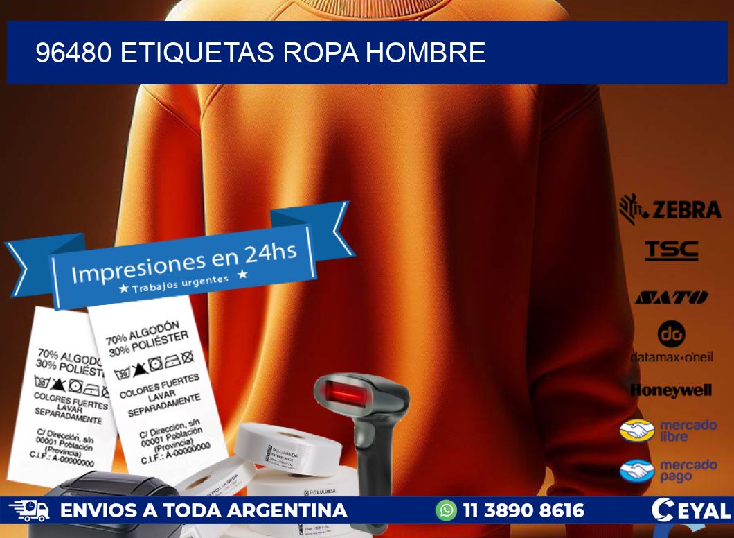 96480 ETIQUETAS ROPA HOMBRE