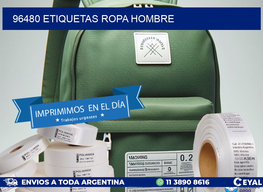 96480 ETIQUETAS ROPA HOMBRE