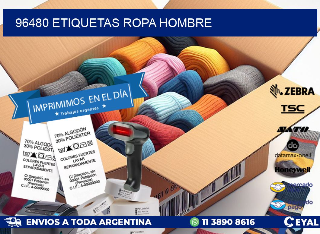 96480 ETIQUETAS ROPA HOMBRE